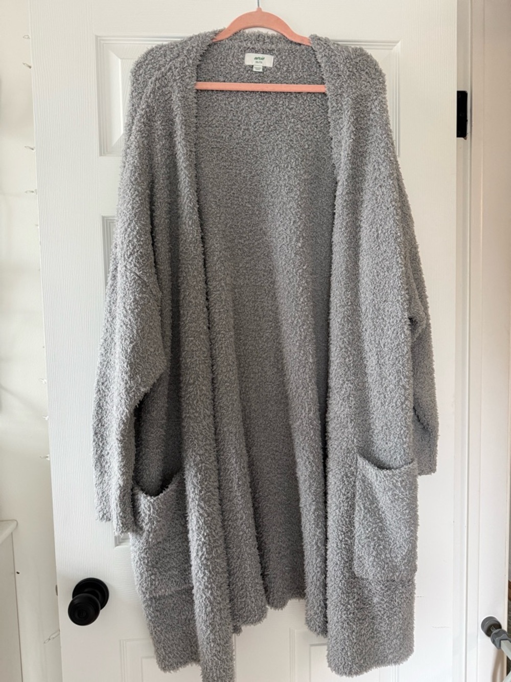 aerie Plush Open-Front Gray Women's Cardigan